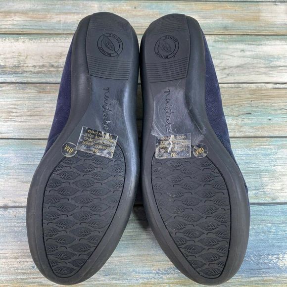 Nurture Womens Blue Nubuck Leather Slip On Loafers Size 6M Round Toe Slip On - Picture 7 of 11